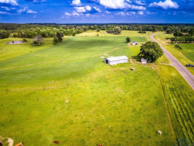 drone / aerial view featuring a rural view