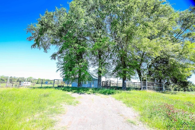 view of yard featuring a rural view