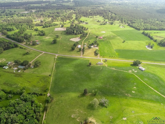 drone / aerial view with a rural view