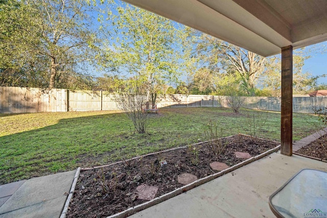 view of yard with a patio area