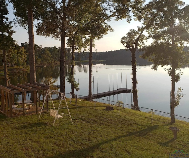 exterior space featuring a boat dock