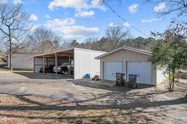 view of garage