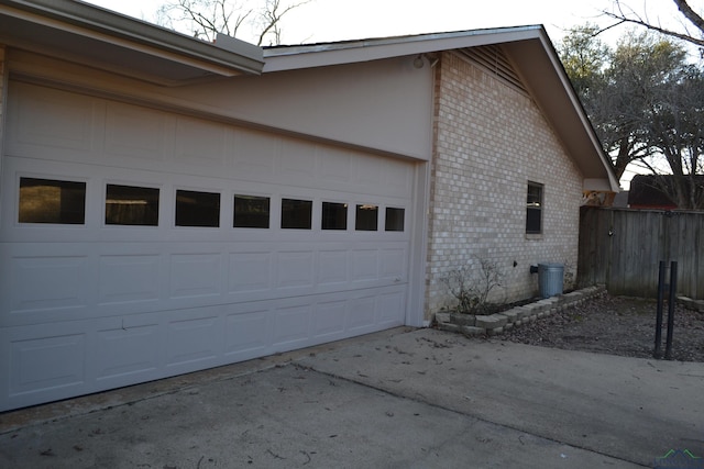 view of garage