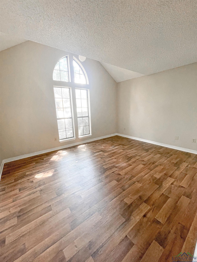 1204-1206 Brandywine, Longview, TX 75601 - additional living space with a textured ceiling, wood finished floors, and vaulted ceiling