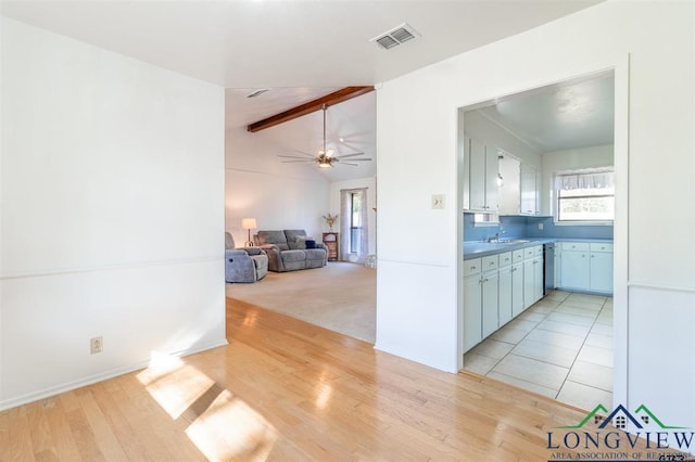 354 Royal Cir, Whitehouse, TX 75791 - kitchen with light wood-type flooring and ceiling fan