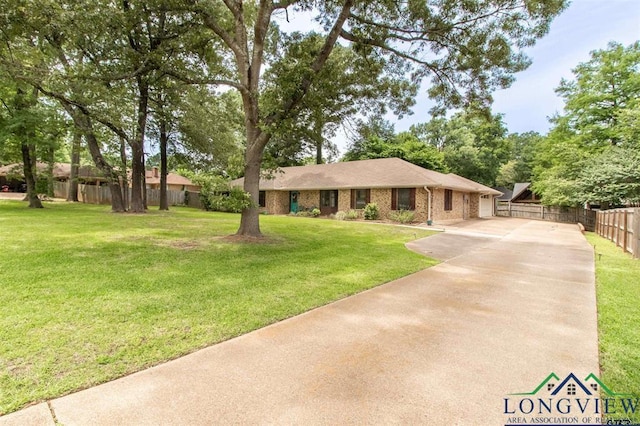 354 Royal Cir, Whitehouse, TX 75791 - ranch-style home with concrete driveway, a garage, and brick siding