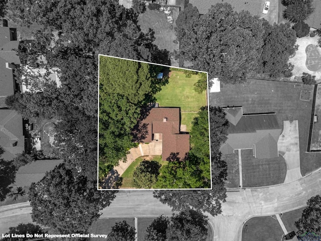 aerial overview of property's location featuring property parcel outlined