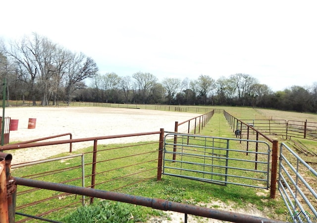 view of yard featuring a rural view