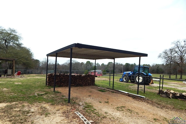 view of yard with a carport