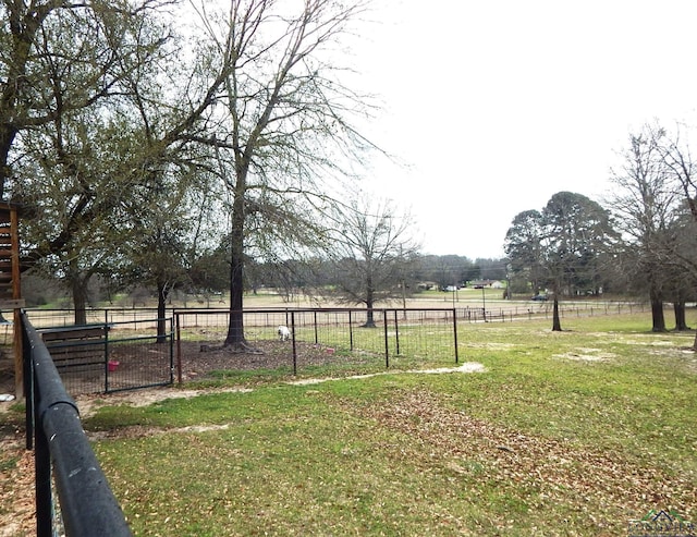 view of yard with a rural view