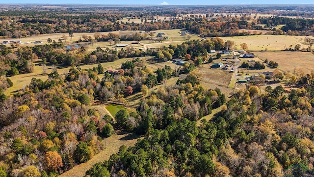 aerial view featuring a rural view