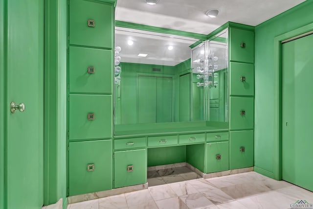 1228 Hillcrest Dr, Longview, TX 75601 - bathroom with marble finish floors and a chandelier