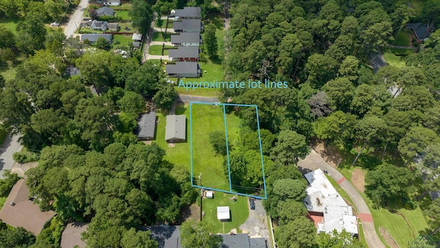 1228 Hillcrest Dr, Longview, TX 75601 - aerial view of property and surrounding area with property parcel outlined