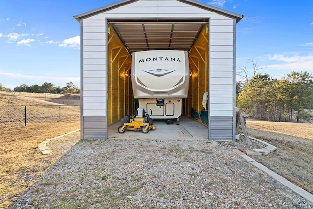 view of outdoor structure featuring a rural view