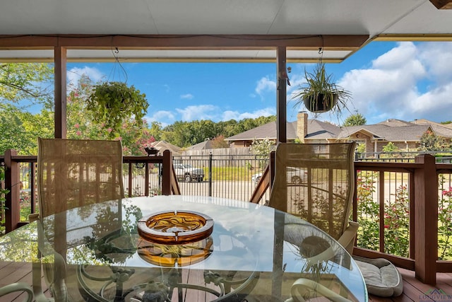 view of sunroom