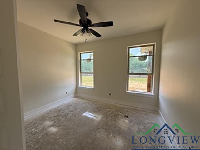 208 Lafoy Ln, Hallsville, TX 75650 - empty room with baseboards and a ceiling fan