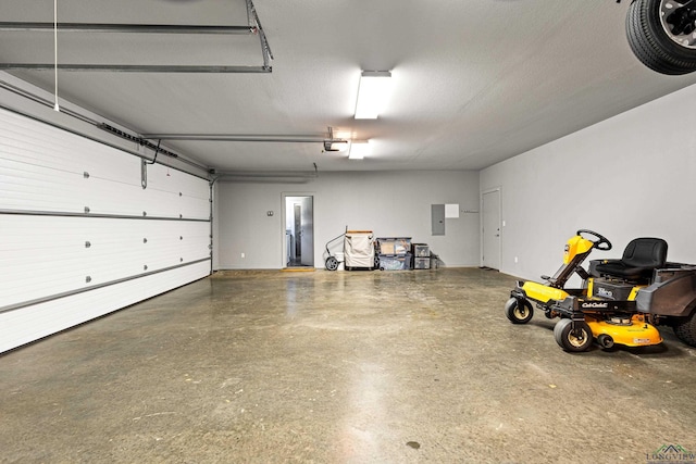 garage with electric panel