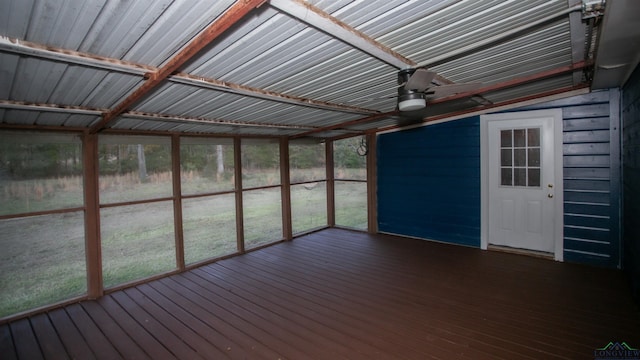 view of unfurnished sunroom