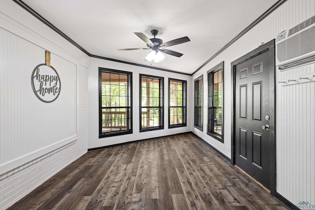 interior space featuring ceiling fan