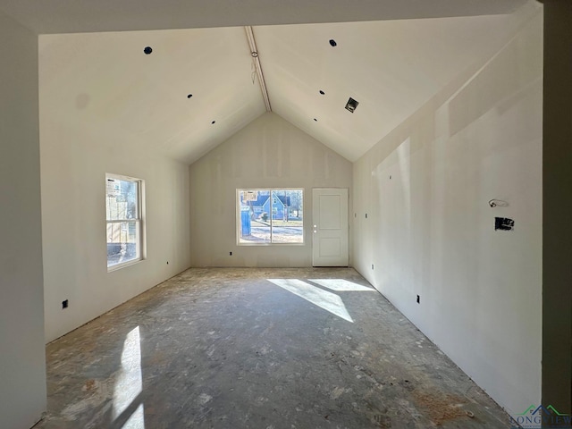 interior space featuring high vaulted ceiling