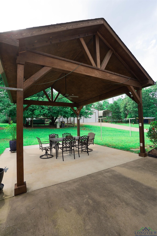 3713 Bell Mdws, Longview, TX 75605 - view of property's community with a gazebo, a yard, outdoor dining area, and a patio