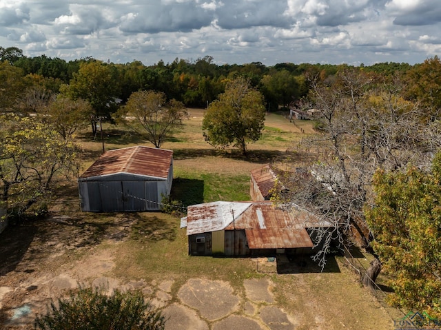 drone / aerial view featuring a rural view