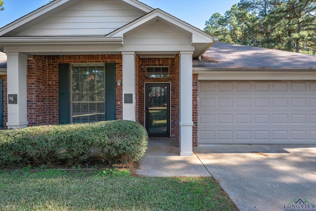 view of front facade featuring a garage