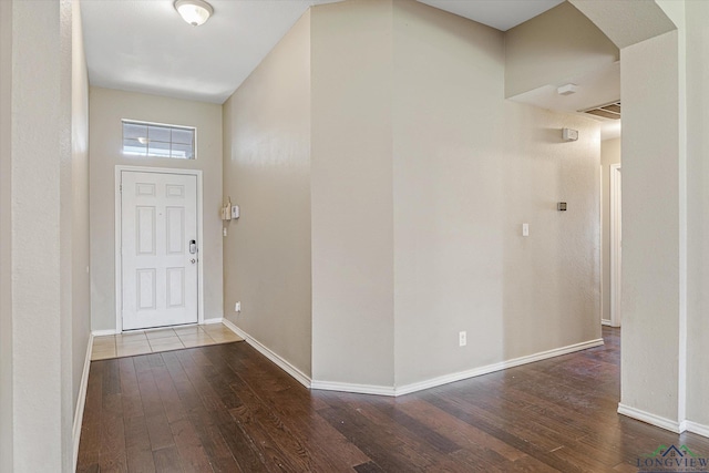 foyer with hardwood / wood-style flooring