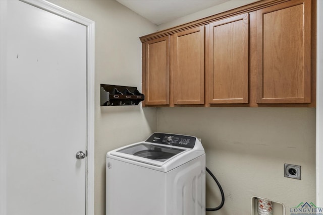 laundry area with cabinets and washer / clothes dryer