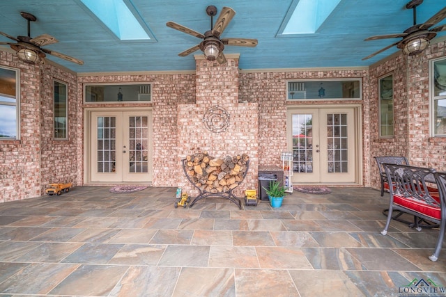 335 Winding Way, Hallsville, TX 75650 - view of patio featuring french doors and ceiling fan