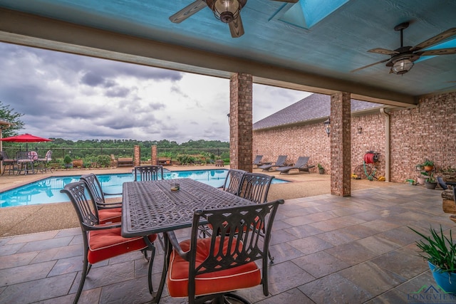 335 Winding Way, Hallsville, TX 75650 - view of patio featuring ceiling fan