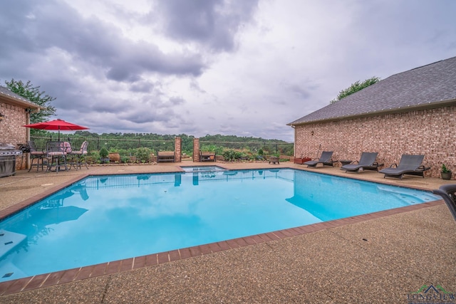 335 Winding Way, Hallsville, TX 75650 - view of swimming pool featuring a patio area and a jacuzzi