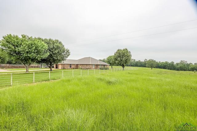 view of yard with a rural view