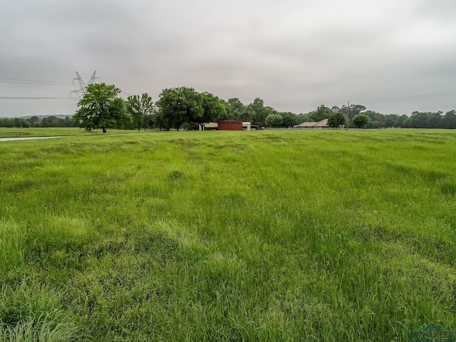 view of yard with a rural view