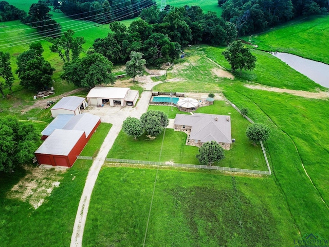 drone / aerial view with a rural view