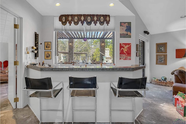 interior space with lofted ceiling