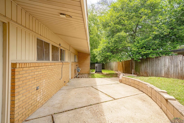 view of patio featuring central air condition unit