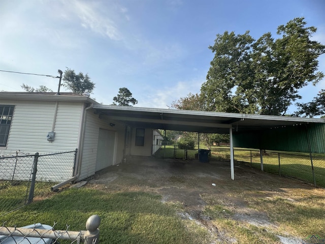 view of car parking with a carport