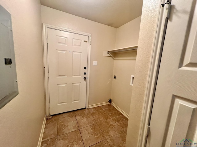 clothes washing area featuring electric dryer hookup