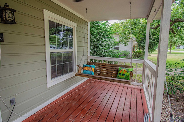 wooden deck with a porch