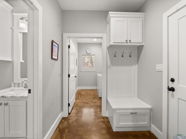 mudroom with sink