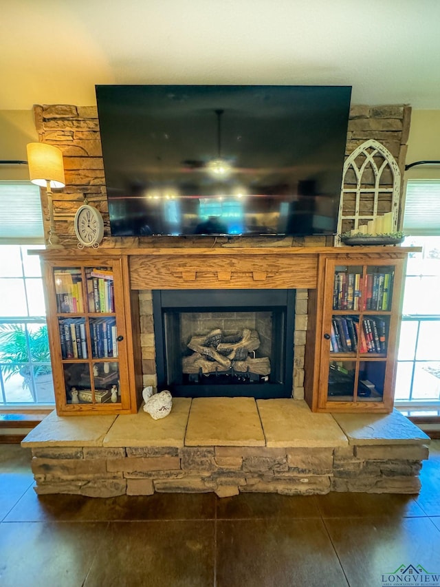 room details with a fireplace