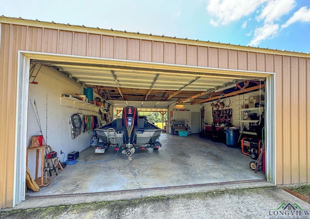 view of garage