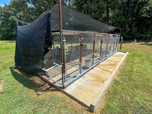 exterior space with an outbuilding