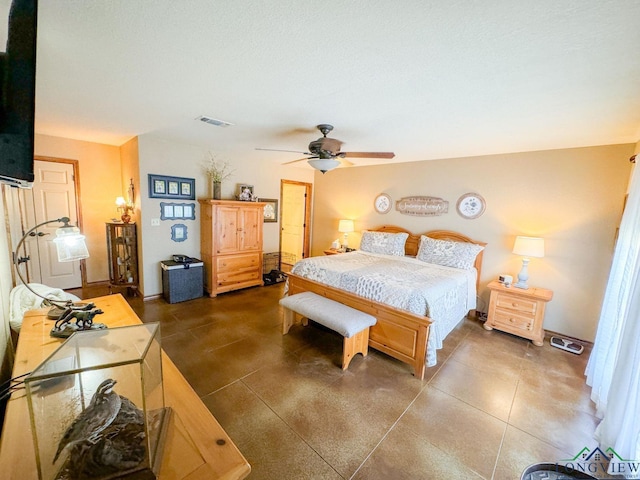 bedroom featuring ceiling fan