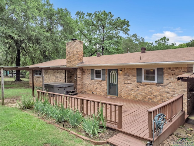 4202 Brent Rd, Longview, TX 75604 - deck with a hot tub