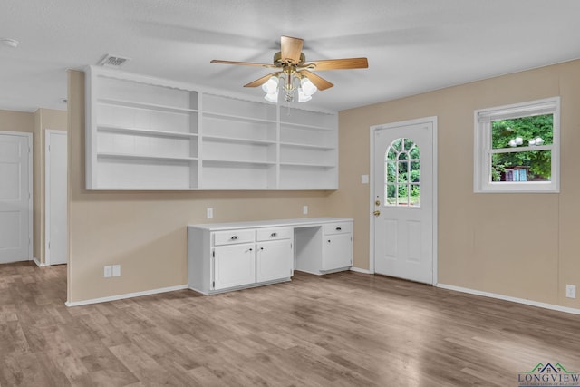4202 Brent Rd, Longview, TX 75604 - interior space featuring ceiling fan, light wood-style flooring, and baseboards