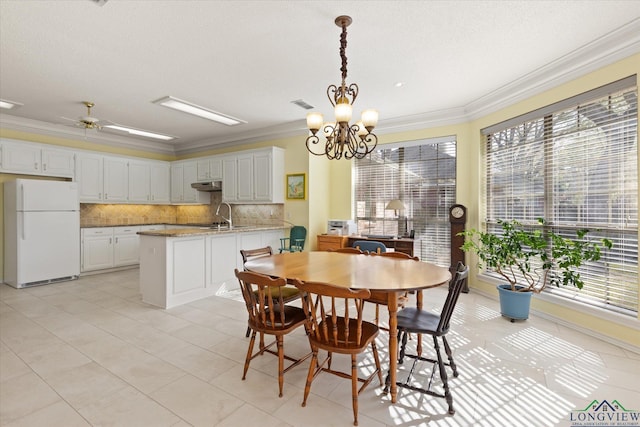 3314 Storey Lk, Tyler, TX 75707 - dining space with ornamental molding, light tile patterned flooring, and plenty of natural light