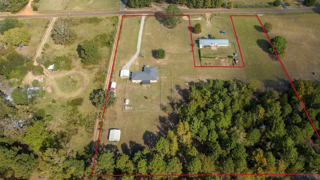 bird's eye view with a rural view