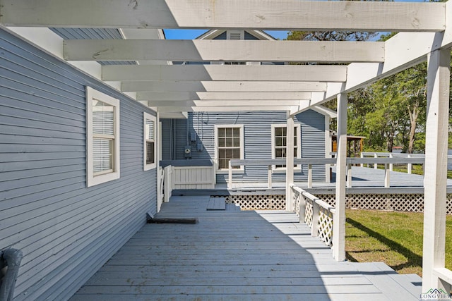 20505 Flat Creek Dr, Chandler, TX 75758 - wooden terrace featuring a pergola